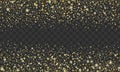 Gold glitter on transparent background. Vector shine texture Royalty Free Stock Photo